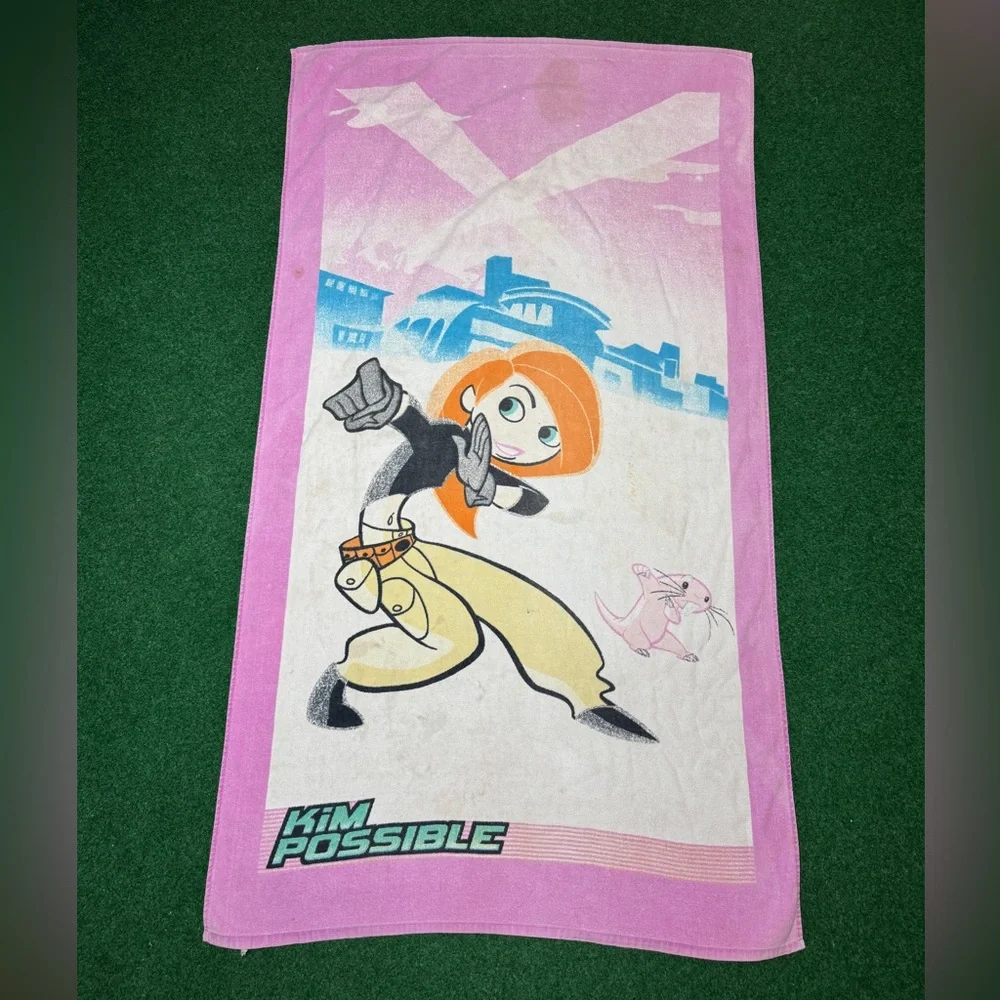 Vintage Y2K Kim Possible Disney Channel Cartoon Beach Towel